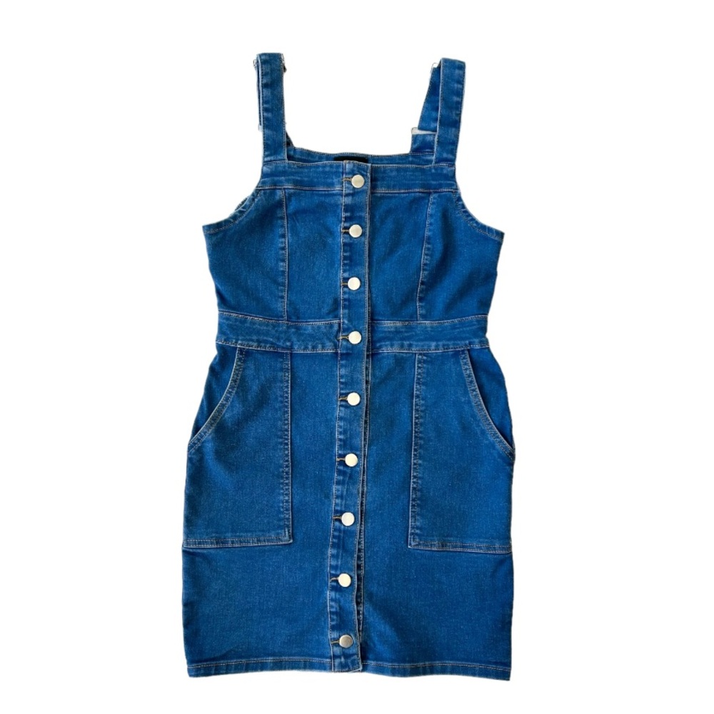 Red Sky Denim Jumper Pinafore Dress